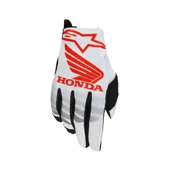 Alpinestars Honda Radar Motorcycle Gloves White Black Bright Red Saldi