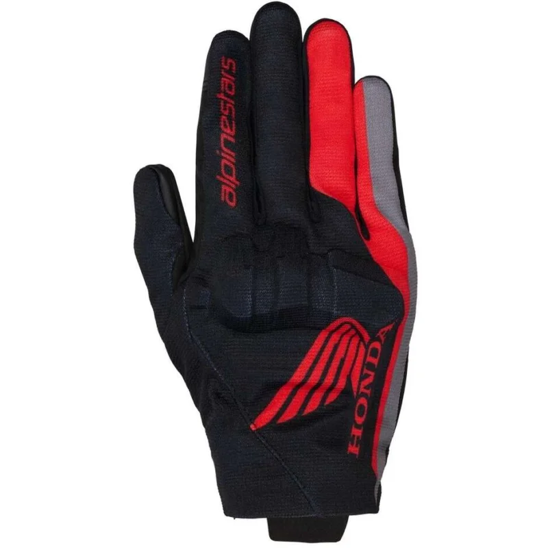 Saldi Alpinestars Honda Reef V2 Motorcycle Gloves Black Bright Red Dark Grey