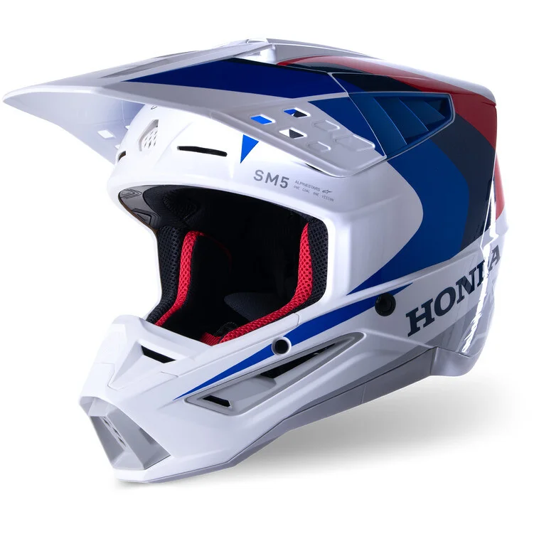Sconto Alpinestars HONDA S-M5 ECE 22.06 White Blue Red Gloss Motorcycle Helmet
