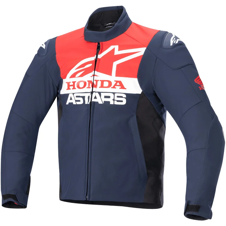 Alpinestars HONDA SMX WP SOFTSHELL Motorcycle Jacket Night Navy Black Bright Red Professionale