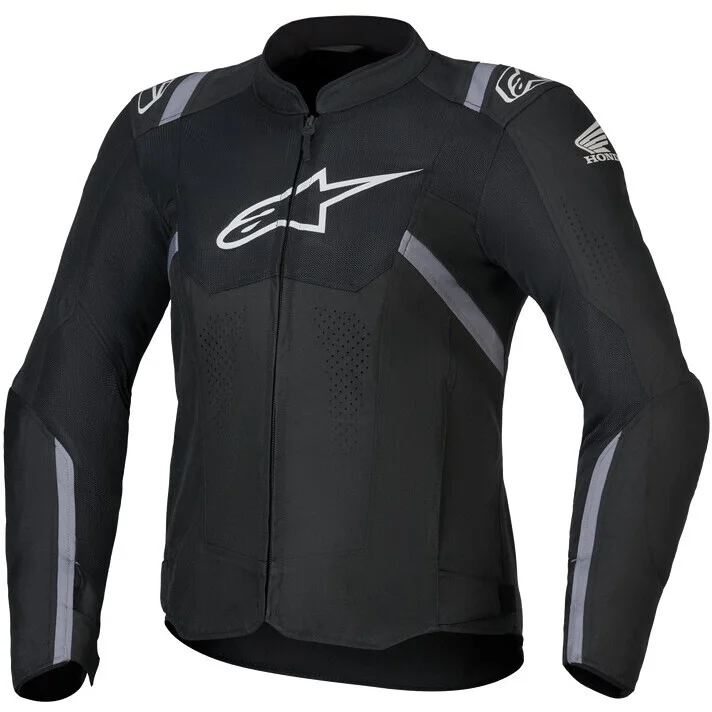 Quantità Limitata Alpinestars HONDA STELLA T-SPS AIR V2 Women's Motorcycle Jacket Black Dark Grey Ice Grey