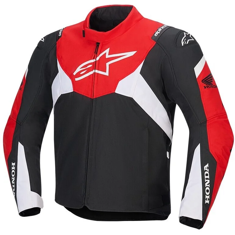Popolare Alpinestars Honda T-Jaws V4 WP Motorcycle Jacket Black Bright Red White