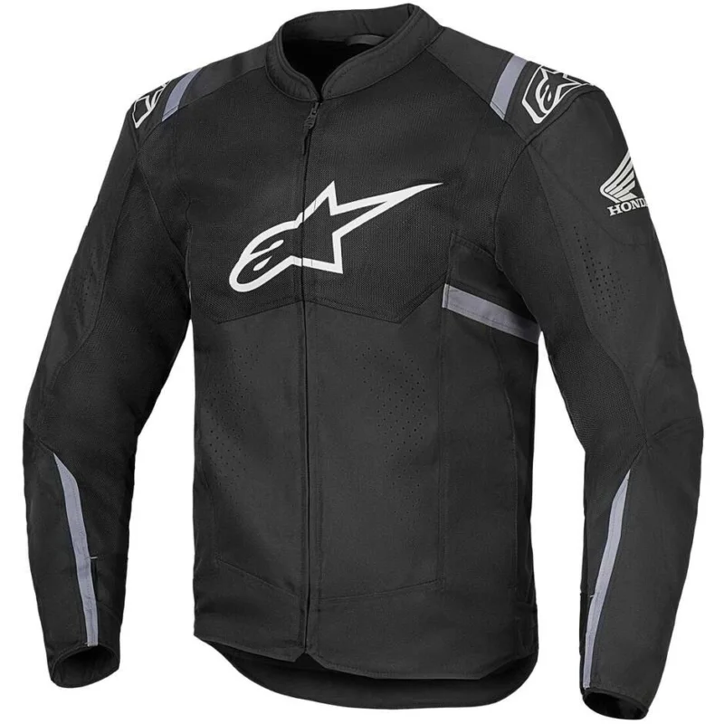 Acquista Ora Alpinestars Honda T-SPS AIR V2 Motorcycle Jacket Black Dark Grey Ice Grey