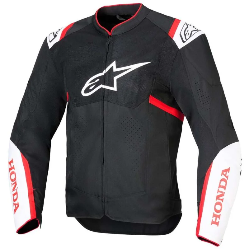 Spedizione Gratuita Alpinestars Honda T-SPS AIR V2 Motorcycle Jacket Black White Bright Red
