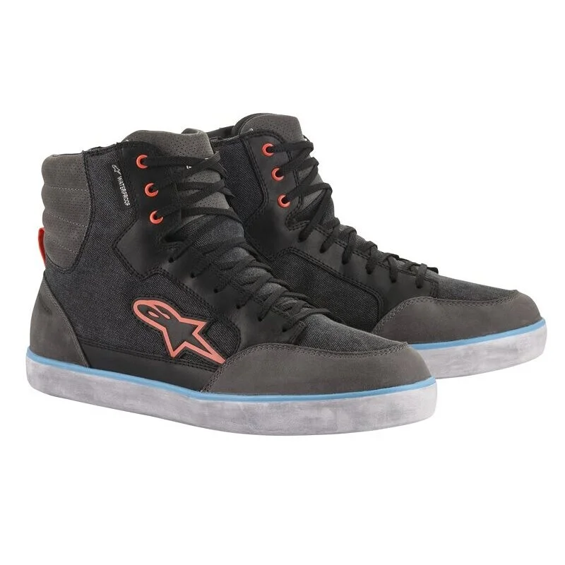 Alpinestars J-6 WATERPROOF CANVAS Motorcycle Shoe Anthracite Black Blue Prezzo Conveniente