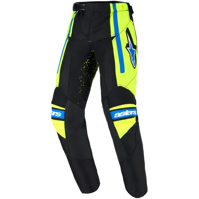 Promo Stagionale Alpinestars KIDS RACER NOMUR Kids Cross Enduro Motorcycle Pants Blue Fluorescent Yellow