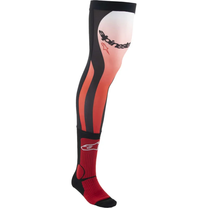 Quantità Limitata Alpinestars KNEE BRACE SOCKS Cross Enduro Motorcycle Socks White Bright Red