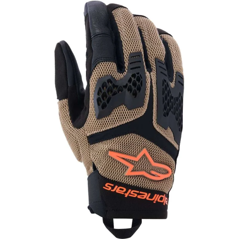 Alpinestars MANTI AIR Fabric Motorcycle Gloves Dark Khaki Black Orange Fluo Ordina Subito