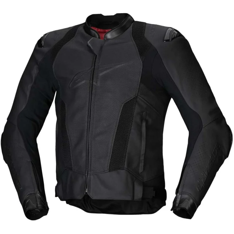 Alpinestars MISSILE V3 AIRFLOW Leather Motorcycle Jacket Black Black Esclusivo