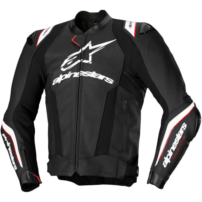 Alpinestars MISSILE V3 IGNITION Leather Motorcycle Jacket Black White Economico