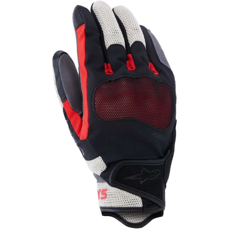 Spedizione Espresso Alpinestars MOGRESS AIRFLOW Motorcycle Gloves Black Flame Red Ecru