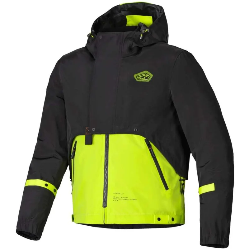 Professionale Alpinestars MOOTANT WP PARKA Lime Punch Black Fabric Motorcycle Jacket