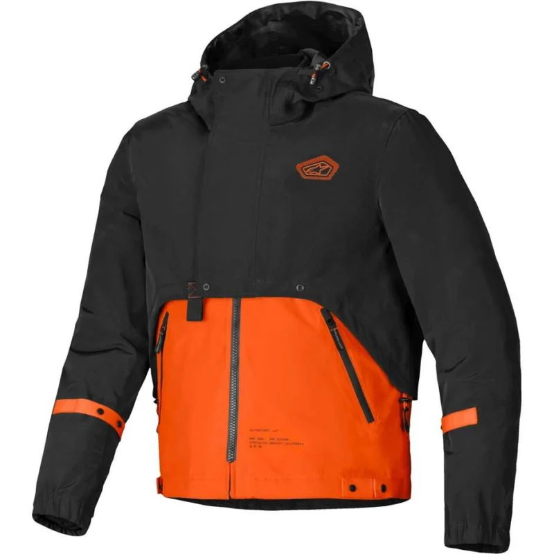 Promozione Esclusiva Alpinestars MOOTANT WP PARKA Spicy Orange Black Fabric Motorcycle Jacket