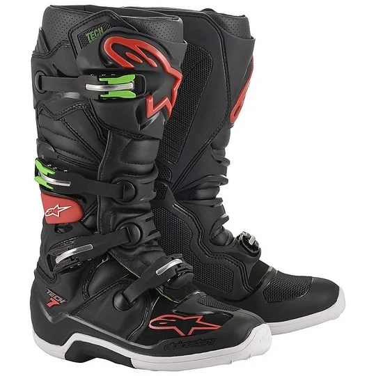 Alpinestars Moto Cross Enduro TECH 7 Boots Black Red Green Ordina Subito