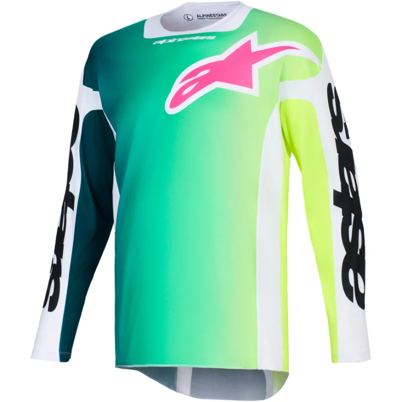 Subito Disponibile Alpinestars RACER PORTL Green White Black Pink Cross Enduro Motorcycle Jersey