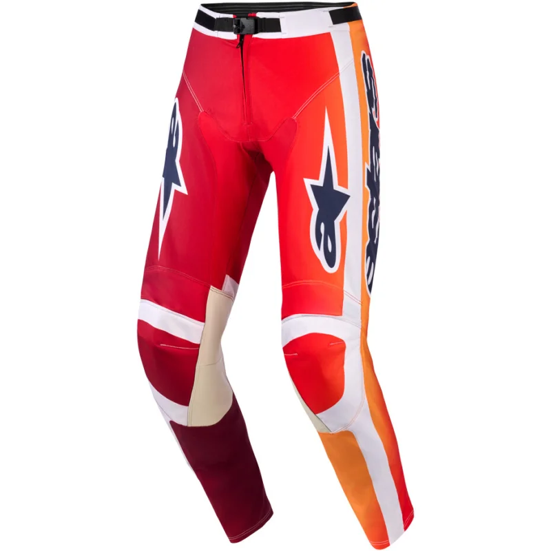 Offerta Speciale Alpinestars RACER PORTL Motocross Enduro Pants Red Light Grey Dark Grey