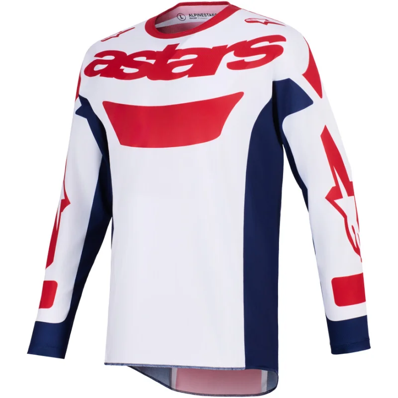Alpinestars RACER RIWAY Motocross Enduro Jersey White Blue Red Compra Adesso