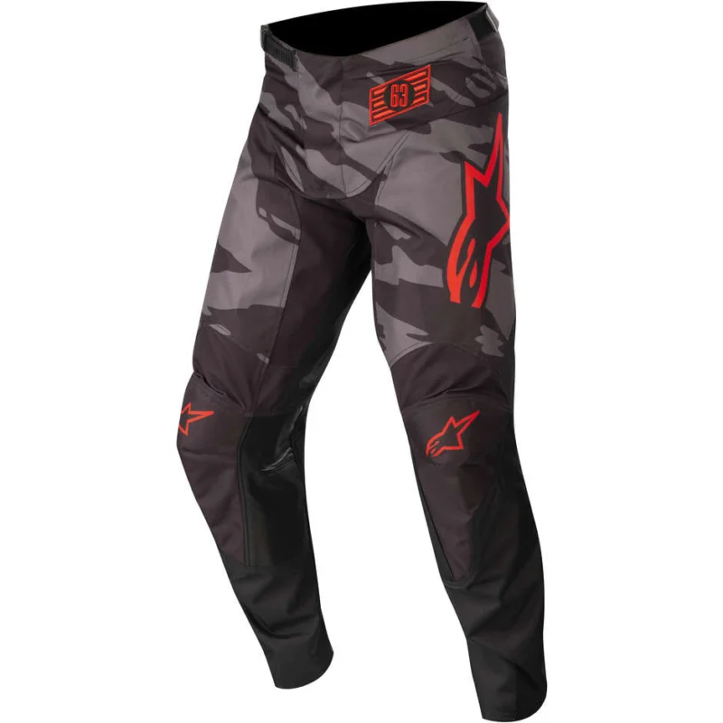 Alpinestars RACER TACTICAL Cross Enduro Motorcycle Pants Black Gray Camo Red Fluo Esclusivo