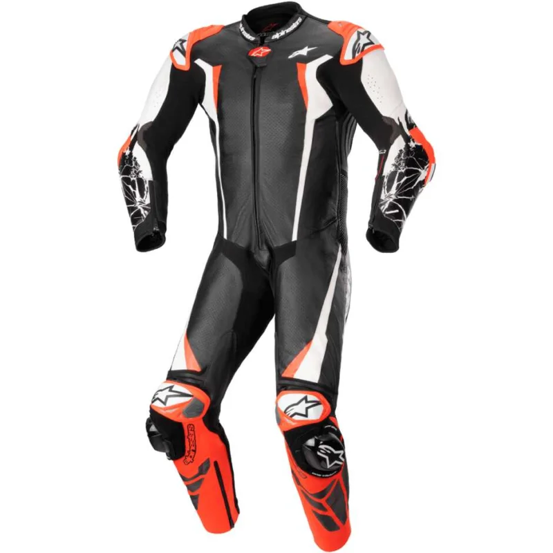 Subito Disponibile Alpinestars RACING ABSOLUTE V2 1 PC One Piece Motorcycle Suit Fluo Red White Black