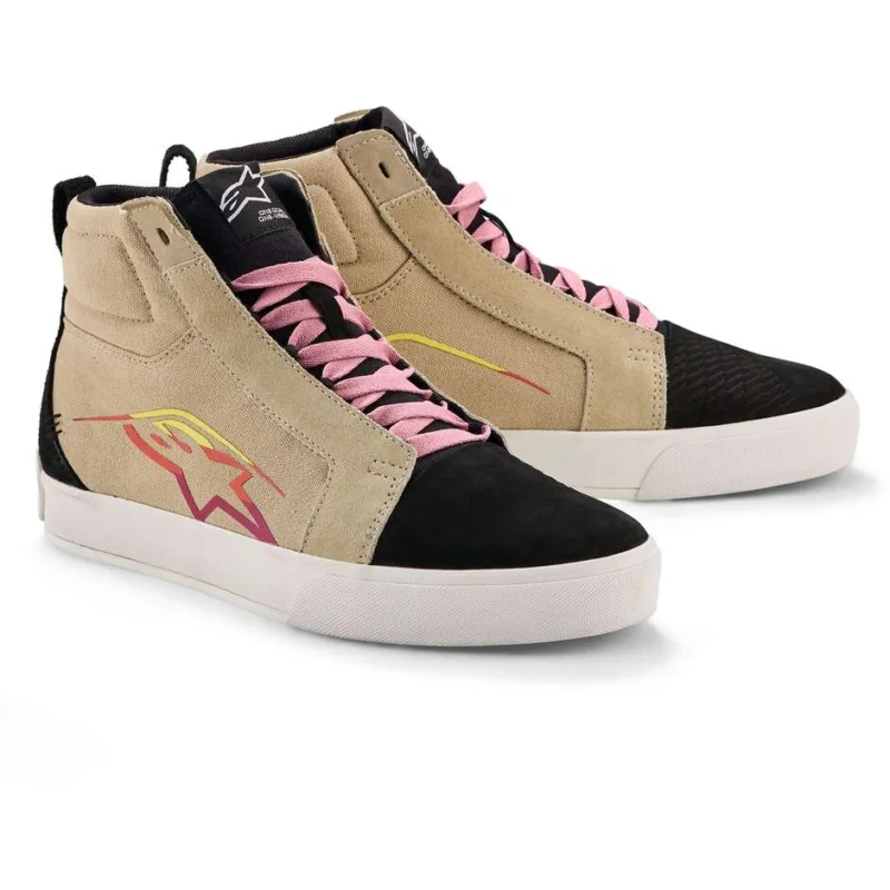Saldi Alpinestars RIDE-63 CANVAS Motorcycle Shoes Beige Black White
