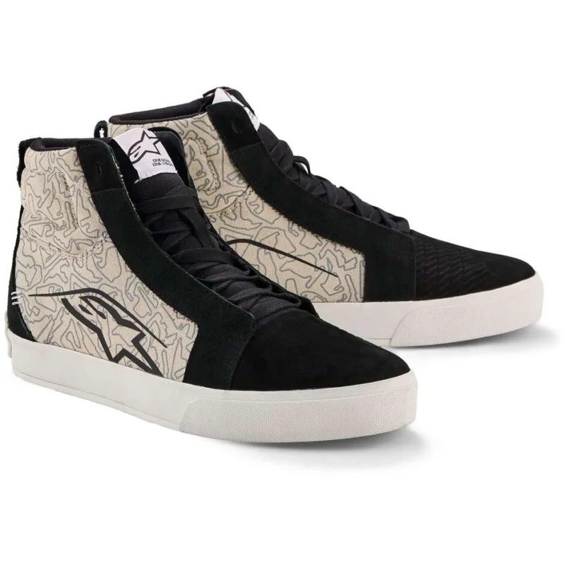 Esclusivo Alpinestars RIDE-63 CANVAS Motorcycle Shoes Black Cool Grey White