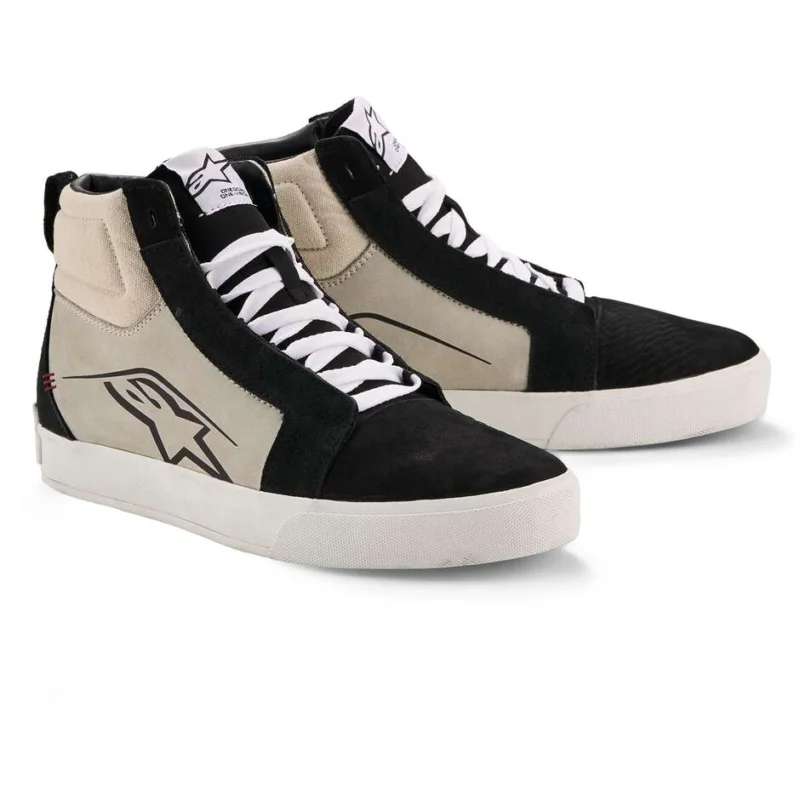 Alpinestars RIDE-63 LEATHER Motorcycle Shoes Black Cool Grey White Nuovo Arrivo