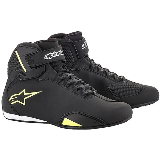 Alpinestars SEKTOR certified Motorcycle Boots Black Yellow Fluo Offerta