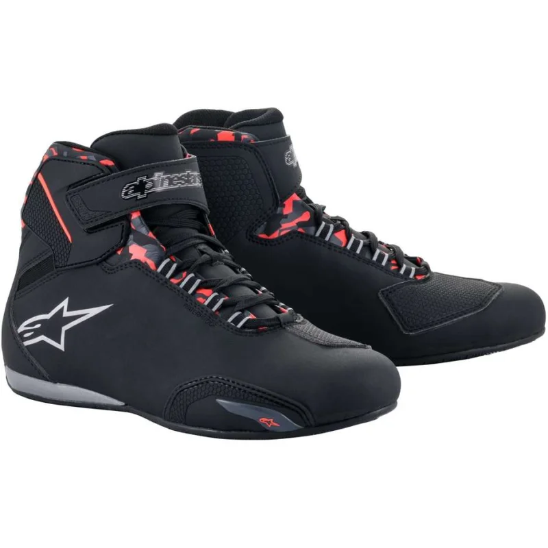 Solo Oggi Alpinestars SEKTOR WATERPROOF Motorcycle Shoes Fluo Red Dark Gray Black