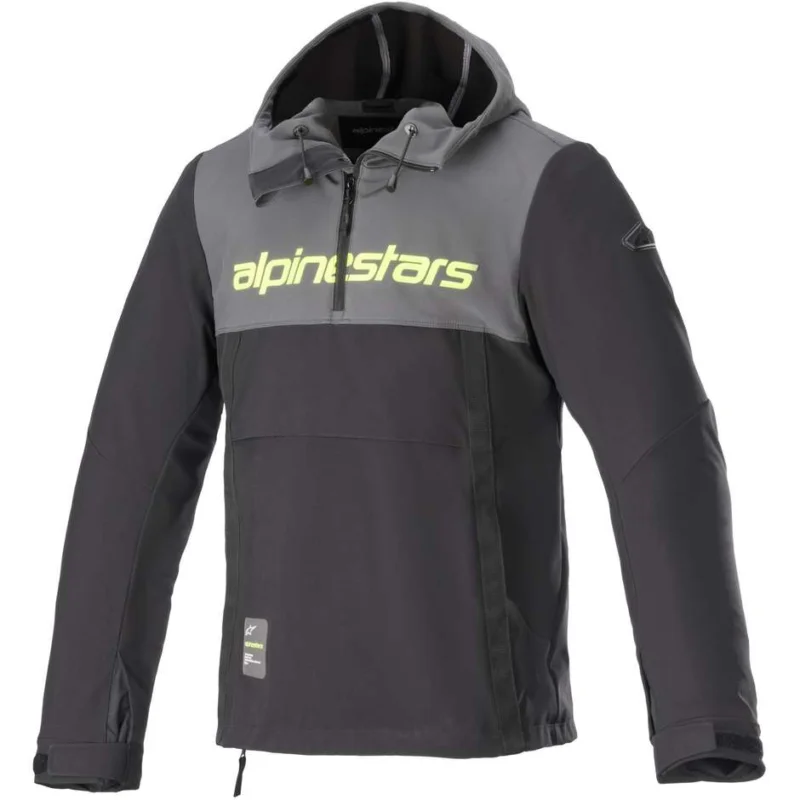 Professionale Alpinestars SHERPA HOODIE Casual Motorcycle Sweatshirt Fluo Yellow Black Gray