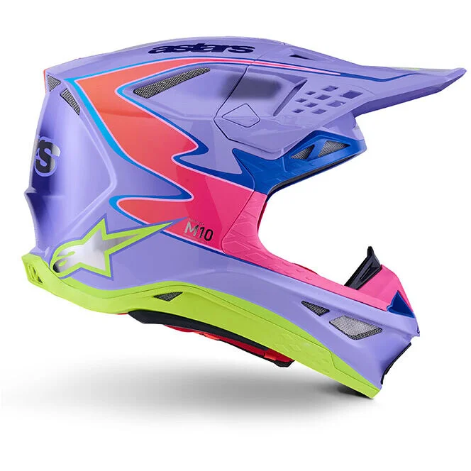 Prezzo Scontato Alpinestars S-M10 JETT Lawrence R01 Ece06 Cross Enduro Motorcycle Helmet Purple Pink FL Fluorescent Yellow GLS