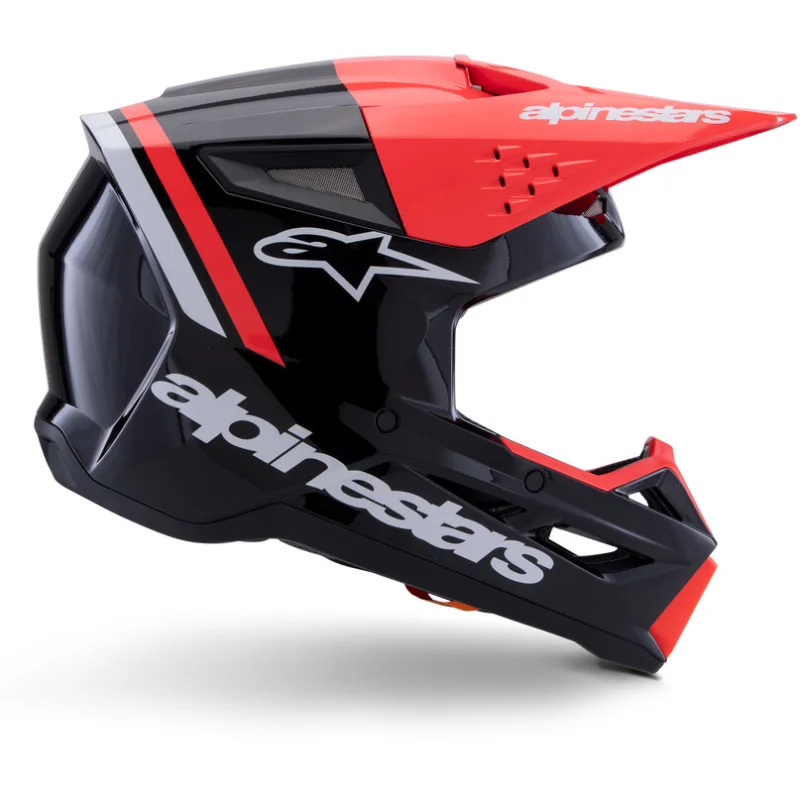 Alpinestars SM3 Radium ECE06 Motocross Enduro Helmet Black Fluorescent Red White Gloss Spedizione Espresso
