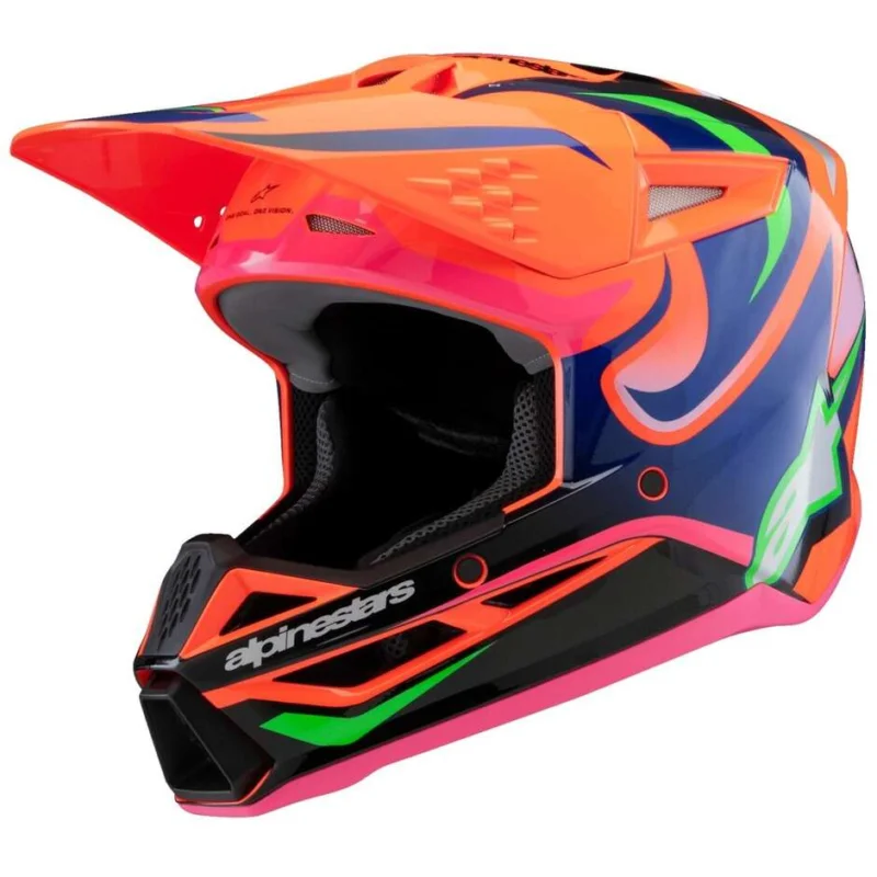 Offerta Del Giorno Alpinestars SM3 YOUTH DEEGAN Kids Cross Enduro Motorcycle Helmet Fluorescent Orange Purple Fluorescent Pink Glossy