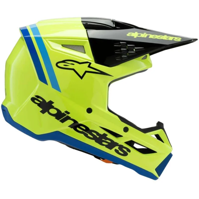 Prezzo Ridotto Alpinestars SM3 YOUTH RADIUM Kids Cross Enduro Motorcycle Helmet Fluorescent Yellow Black Glossy Blue