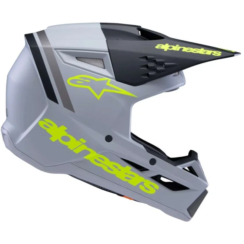 Alpinestars SM3 YOUTH RADIUM Kids Cross Enduro Motorcycle Helmet Grey Black Yellow Fluorescent Matt Scelto Dai Clienti