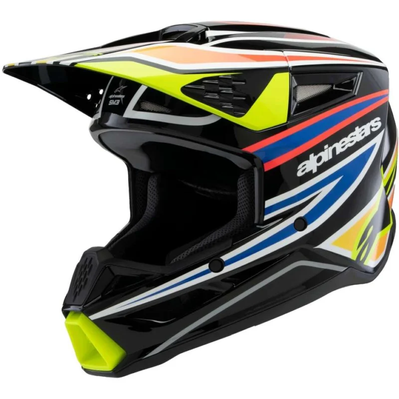 Alpinestars SM3 YOUTH WURX Kids Cross Enduro Motorcycle Helmet Black Fluorescent Yellow Blue Red Glossy Direttamente Dal Produttore