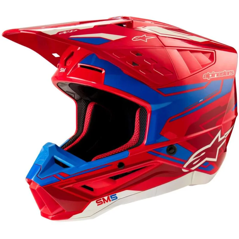 Alpinestars S-M5 ACTION 2 22.06 Glossy Blue Cross Enduro Motorcycle Helmet Promo Stagionale