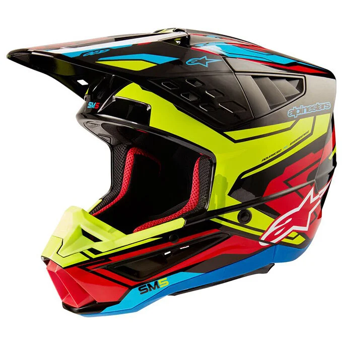 Spedizione Gratuita Alpinestars S-M5 ACTION 2 22.06 Red Fluo Yellow Black Red Motorcycle Cross Enduro Helmet