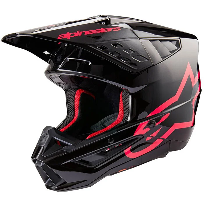 Alpinestars S-M5 CORP 22.06 Black Diva Glossy Pink Motorcycle Helmet Cross Enduro Nuovo Arrivo