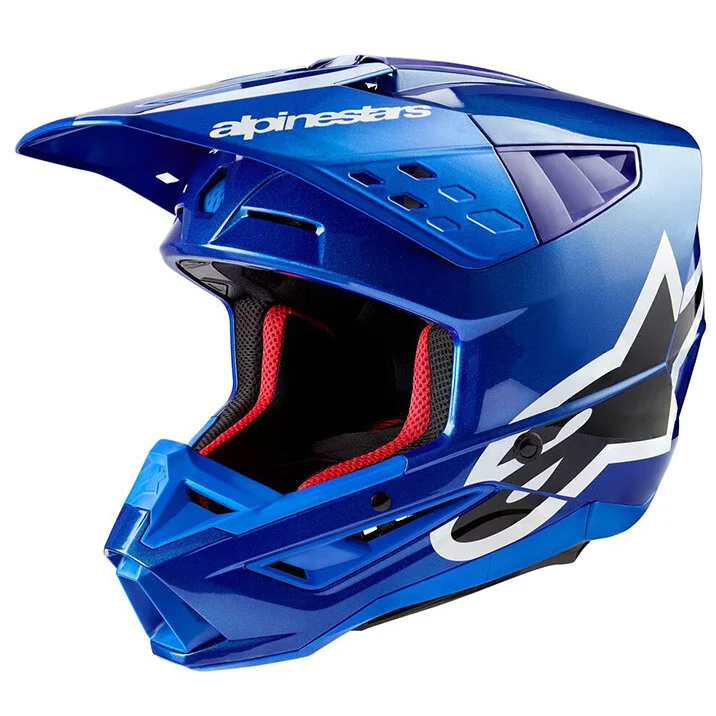 Alpinestars S-M5 CORP 22.06 Glossy Blue Cross Enduro Motorcycle Helmet Solo Oggi