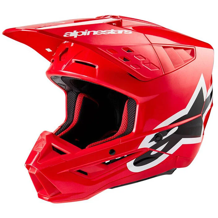 Super Prezzo Alpinestars S-M5 CORP 22.06 Glossy Red Motorcycle Cross Enduro Helmet