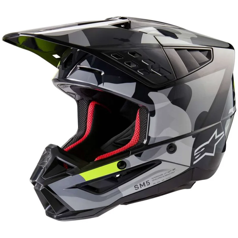 Alpinestars S-M5 ROVER 2 22.06 Fluo Glossy Gray Moto Cross Enduro Helmet Sconto