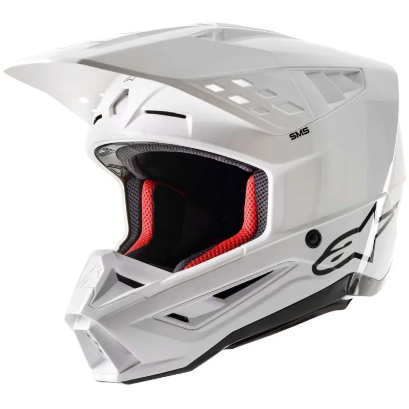 Prezzo Ridotto Alpinestars S-M5 SOLID 22.06 Glossy White Cross Enduro Motorcycle Helmet