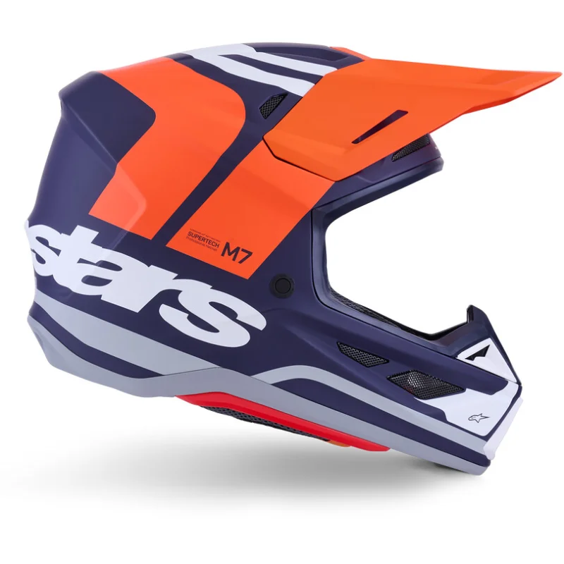 Alpinestars SM7 Core ECE06 Orange Blue Matt Cross Enduro Motorcycle Helmet Popolare