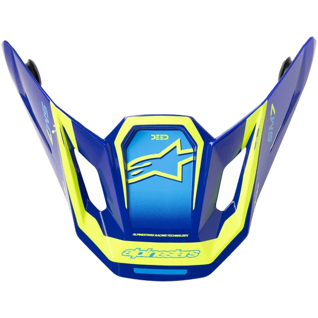 Alpinestars SM7 Helmet Deed Ece06 Glossy Fluorescent Yellow Blue Vendita Finale