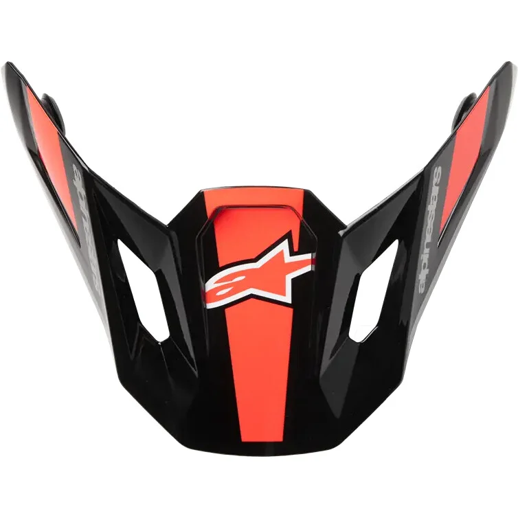 Saldi Alpinestars SM7 Rise Helmet ECE06 Gloss Black Silver Fluorescent Red