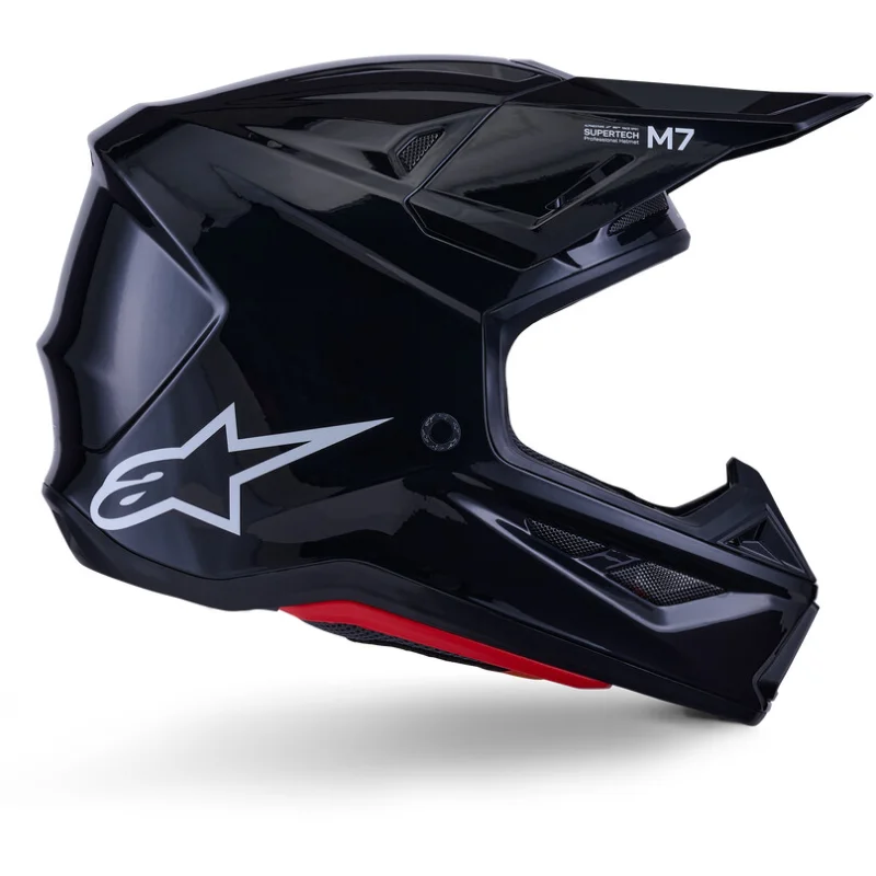 Esclusivo Alpinestars SM7 Solid ECE06 Motocross Enduro Helmet Gloss Black