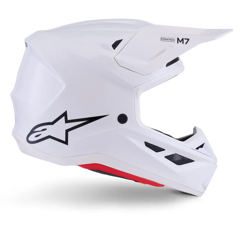 Alpinestars SM7 Solid ECE06 Motocross Enduro Helmet Gloss White Popolare