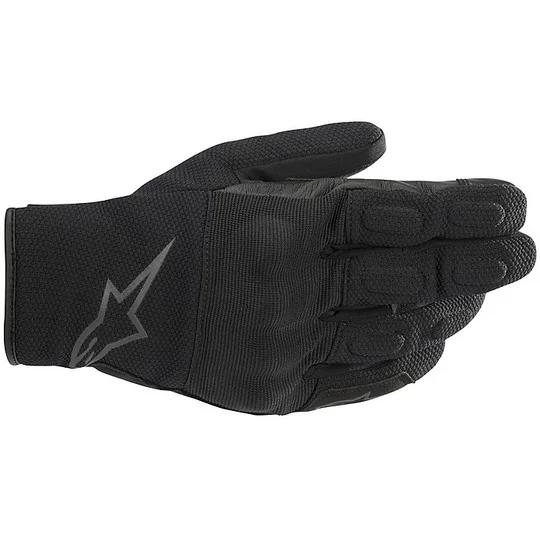 Spedizione Espresso Alpinestars S MAX Drystar Motorcycle Gloves Black Leather and Fabric Anthracite Black