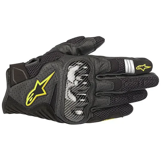 Alpinestars SMX-1 AIR v2 Motorcycle Gloves Black Yellow Fluo Ultime Pezzi