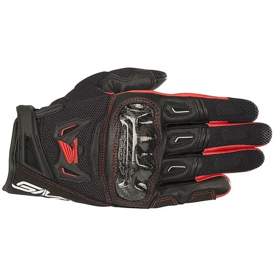 Alpinestars SMX-2 AIR Carbon v2 Motorcycle Gloves Black Red Acquista Ora